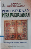 Katalog naskah-naskah Perpustakaan Pura Pakualaman