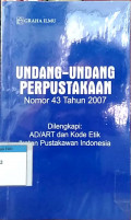 Undang-Undang Perpustakaan Nomor 43 Tahun 2007