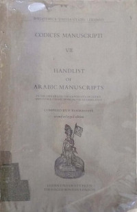 Codices manuscripti vii: Handlist of arabic manuscripts