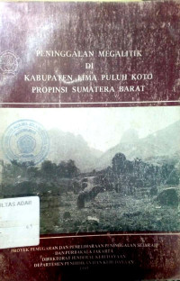 Peninggalan Megalitik di Kabupaten Lima Puluh Koto Provinsi Sumatera Barat