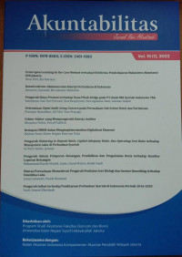 Akuntabilitas : jurnal ilmu akuntansi volume 15 (1) 2022