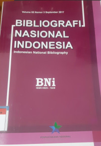 Image of Bibliografi nasional indonesia : indonesian national bibliography (volume 65, nomor 3)